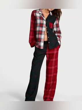 Victoria's Secret Red & Green Plaid Sleep Set